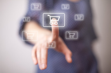 用手按壓購(gòu)物車圖標(biāo)