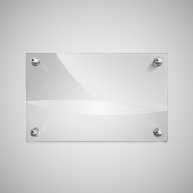 空白玻璃框架与金属铆钉