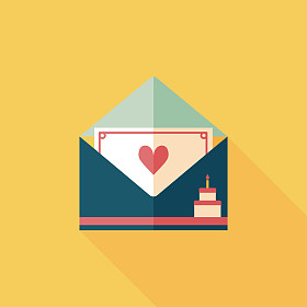 与长长的影子，eps10 的生日快乐卡平图标