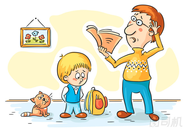 父親檢查作業(yè)