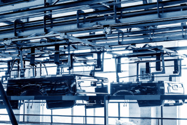 皮卡車的生產車間圖片