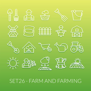 大纲图标薄平面设计，现代的线描边样式