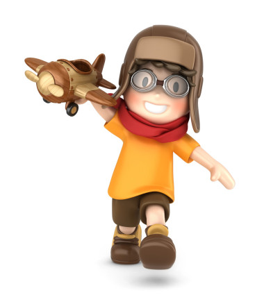 孩子玩玩具飛機(jī)圖片