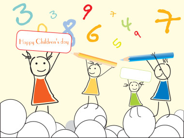 儿童节那天的矢量壁纸图片