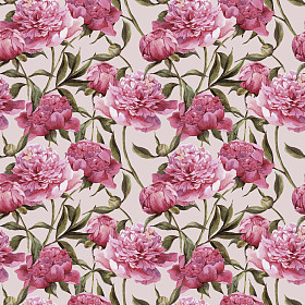 无缝水彩背景与粉红牡丹