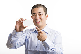 站上孤立的白的年轻商业人