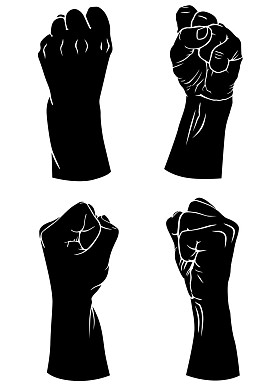 手剪影套折叠成一个拳头照片