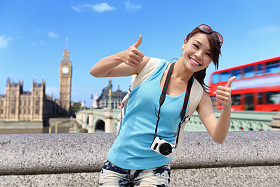旅行者女人现身拇指