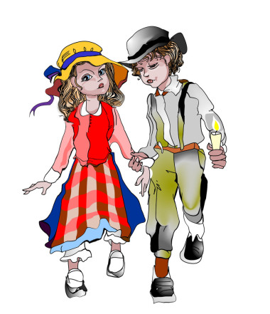 可憐的女孩和男孩