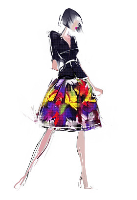 时尚女人穿裙子图片