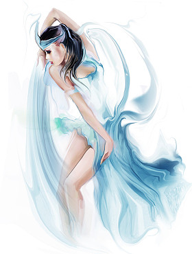 舞者穿着蓝色衣服的女人图片