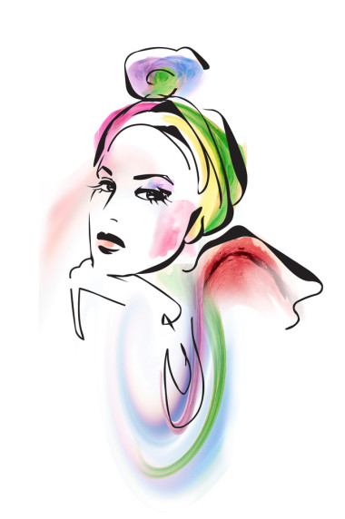 繪圖的時(shí)尚女人的畫像圖片