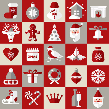 圣诞节设计图标设置