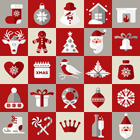 圣诞节设计图标设置