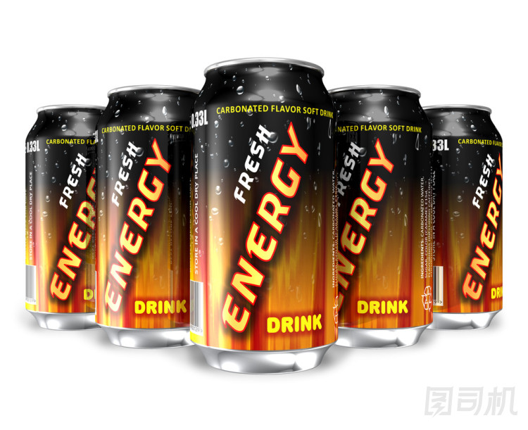 能量飲料在金屬罐照片