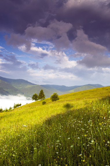晚上山高原風(fēng)景 (喀爾巴阡、 烏克蘭) 