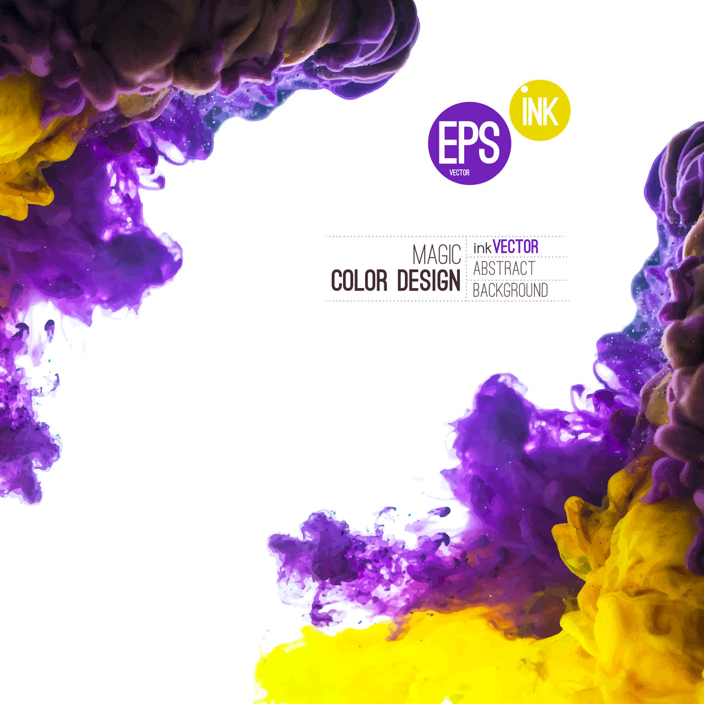 在水中旋转的矢量墨迹照片 在水中旋转的矢量墨迹照片