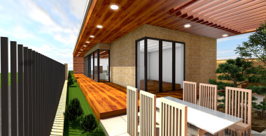 现代的房子，原设计的 3d 渲染