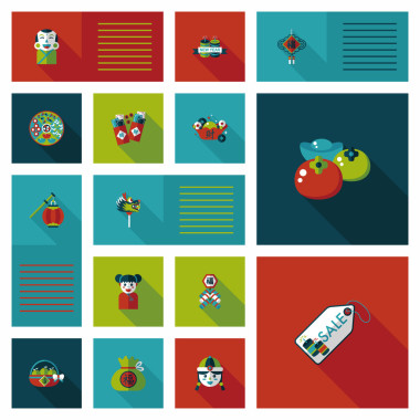 中国新的一年平 ui 背景 eps10