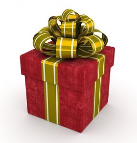 金弓上白色背景 5 孤立的红色礼品盒