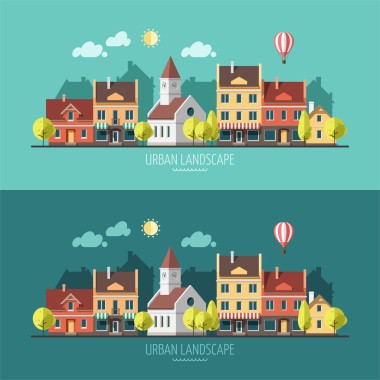 夏季-平面設計城市景