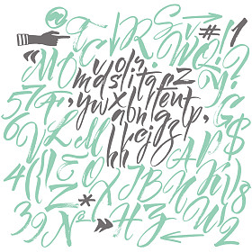 矢量字母表。手工绘制的信件。用毛笔写的字母