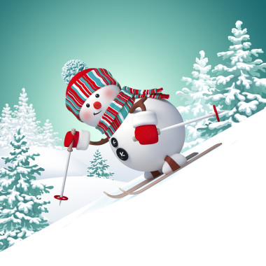 雪人滑雪圖片