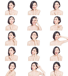 中国女人的面部表情图片