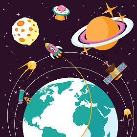 空间平面插图图片