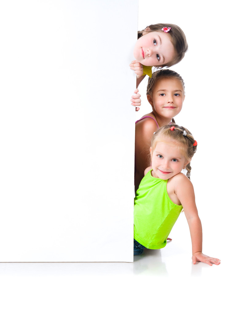 孤立的可爱小女孩 孤立的可爱小女孩