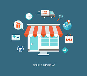 在线购物平插图图片