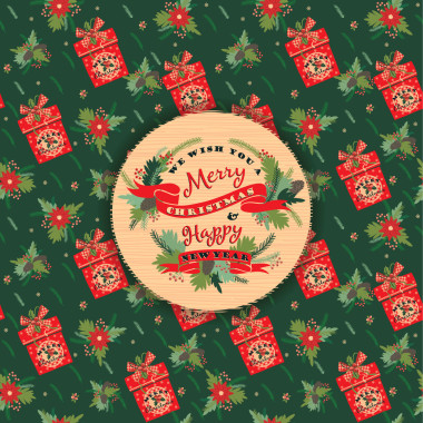 快樂的圣誕節(jié)和快樂的新年背景