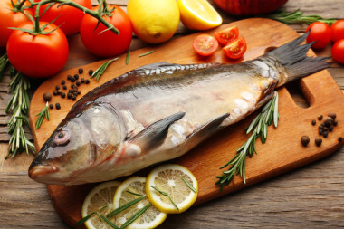 新鮮的魚和食品配料圖片