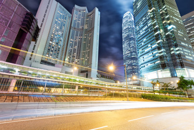 在晚上在香港交通图片