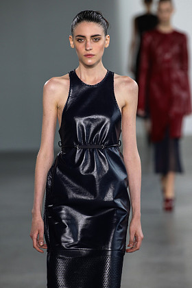 Model Serena Archetti walks the runway at the Calvin Klein fashion Show