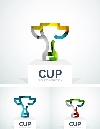抽象的五顏六色的 logo 設計杯