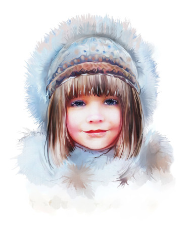 冬帽的女孩圖片