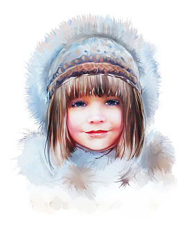 冬帽的女孩图片