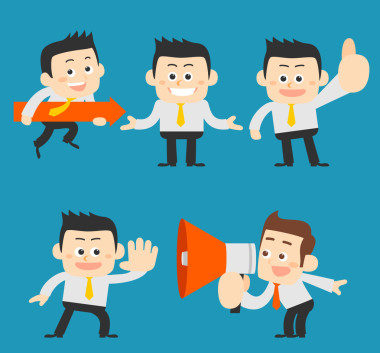 組的不同姿勢的商人圖片