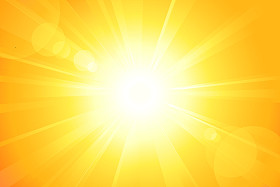 明亮矢量太阳与镜头光晕