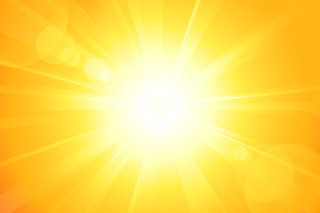 明亮矢量太阳与镜头光晕