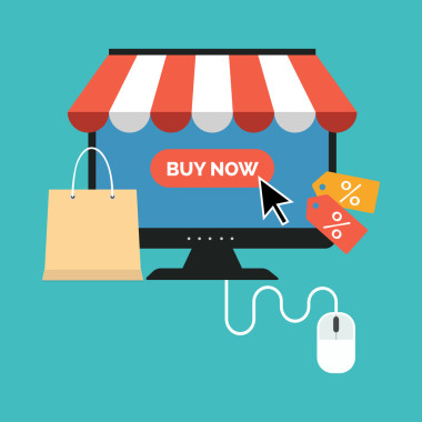 在线购物的概念。平面设计时