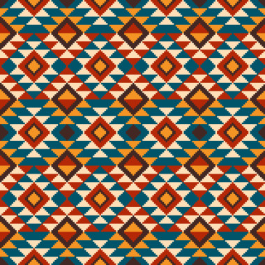 矢量圖的民間無縫圖案裝飾。種族或