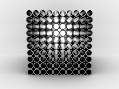 在白色背景上孤立的鋼管。3d