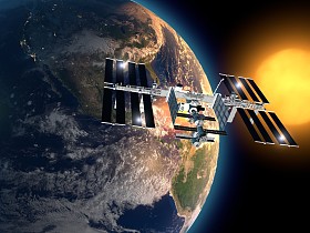 国际太空站在环绕地球的轨道