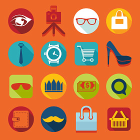 一套时装平面图标