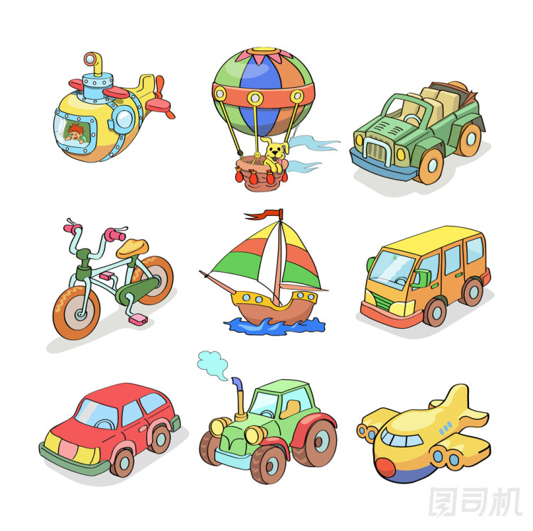 卡通明星合集的運(yùn)輸-色