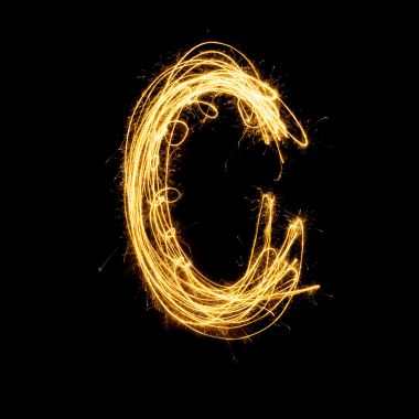 烟火烟花光字母 C.图片
