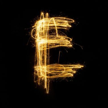 烟火烟花光字母 E