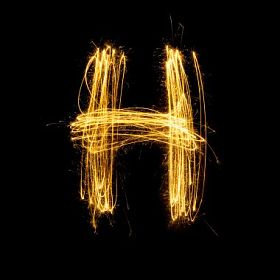 烟火烟花光字母 H